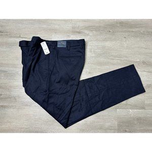 New Brooks Brothers Flat Front Soho Fit Wool Dress Blue Pants 36/32